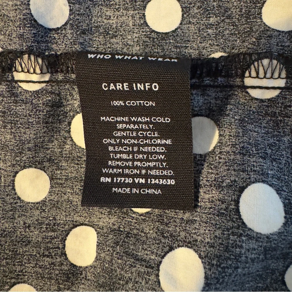 Who What Wear size L cotton polka dots wide sleeves pockets maxi dress - Picture 3 of 3